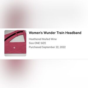lululemon athletica Women's Wunder Train Headband in Mulled Wine